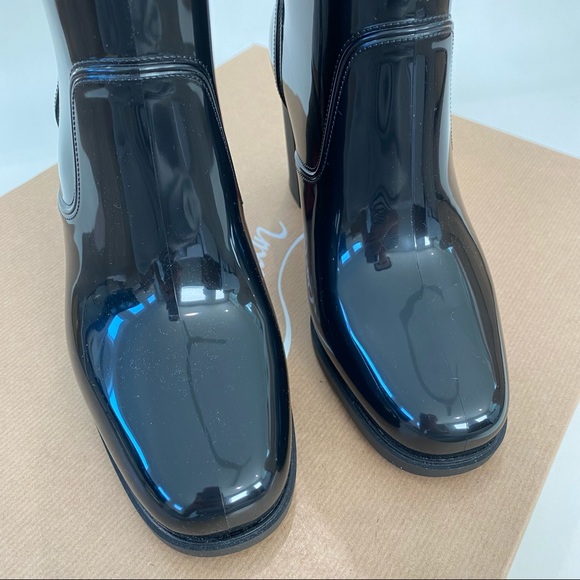Christian Louboutin Loubirain Loubi Rain Boot Black PVC EU 37 US 7 - Picture 5 of 14